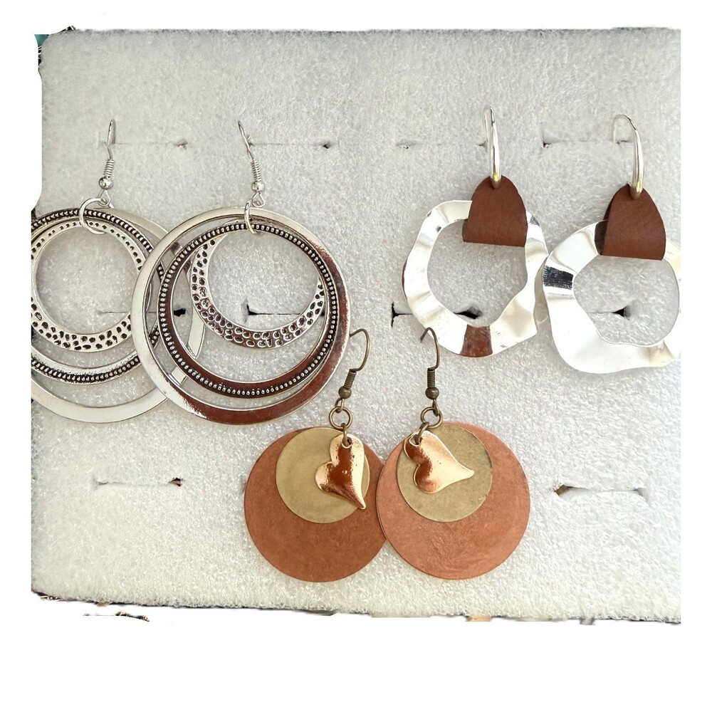 Boho Statement Earrings Mixed Lot – 3 Pairs, New Condition